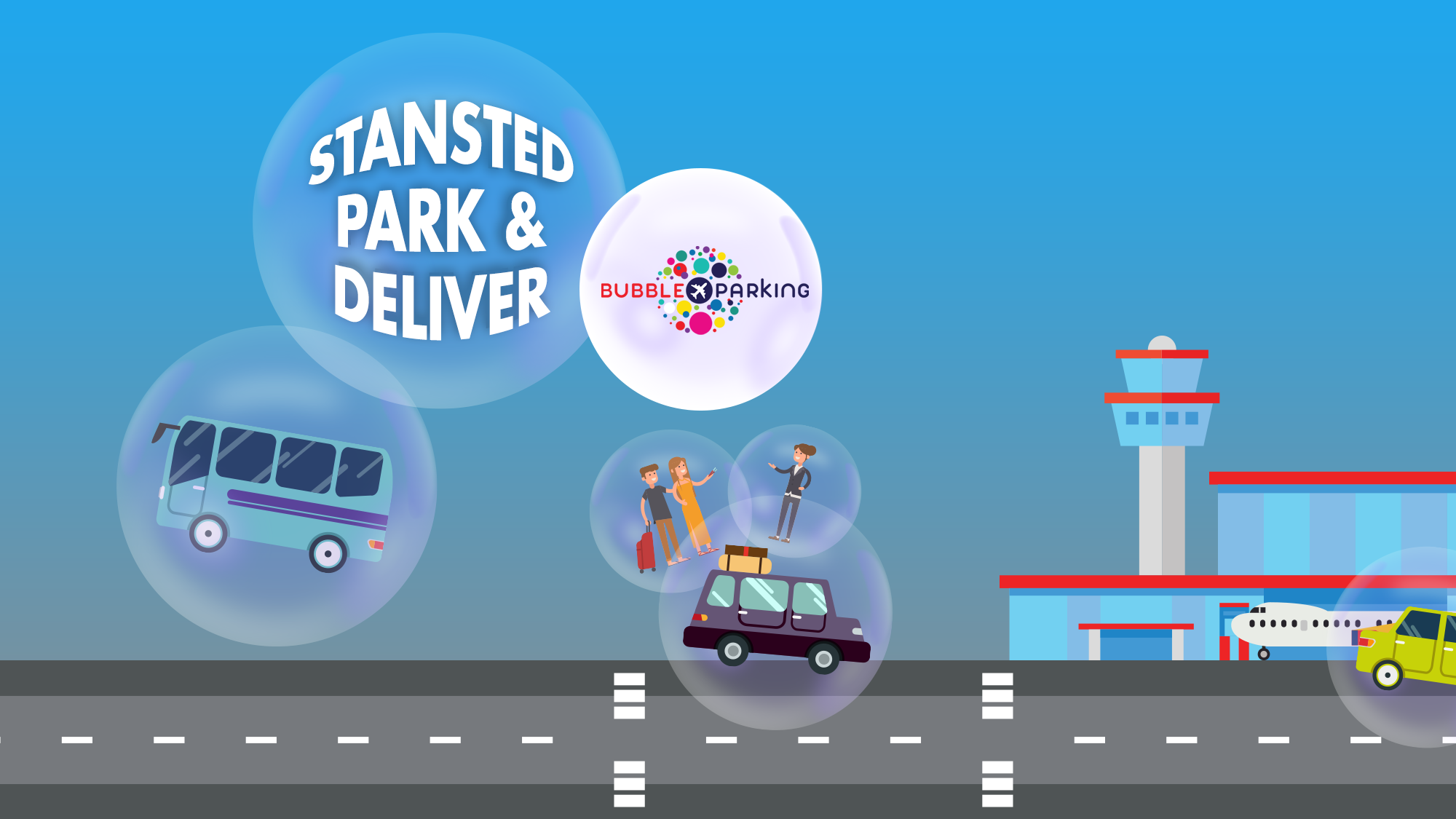 Bubble park and deliver at Stansted