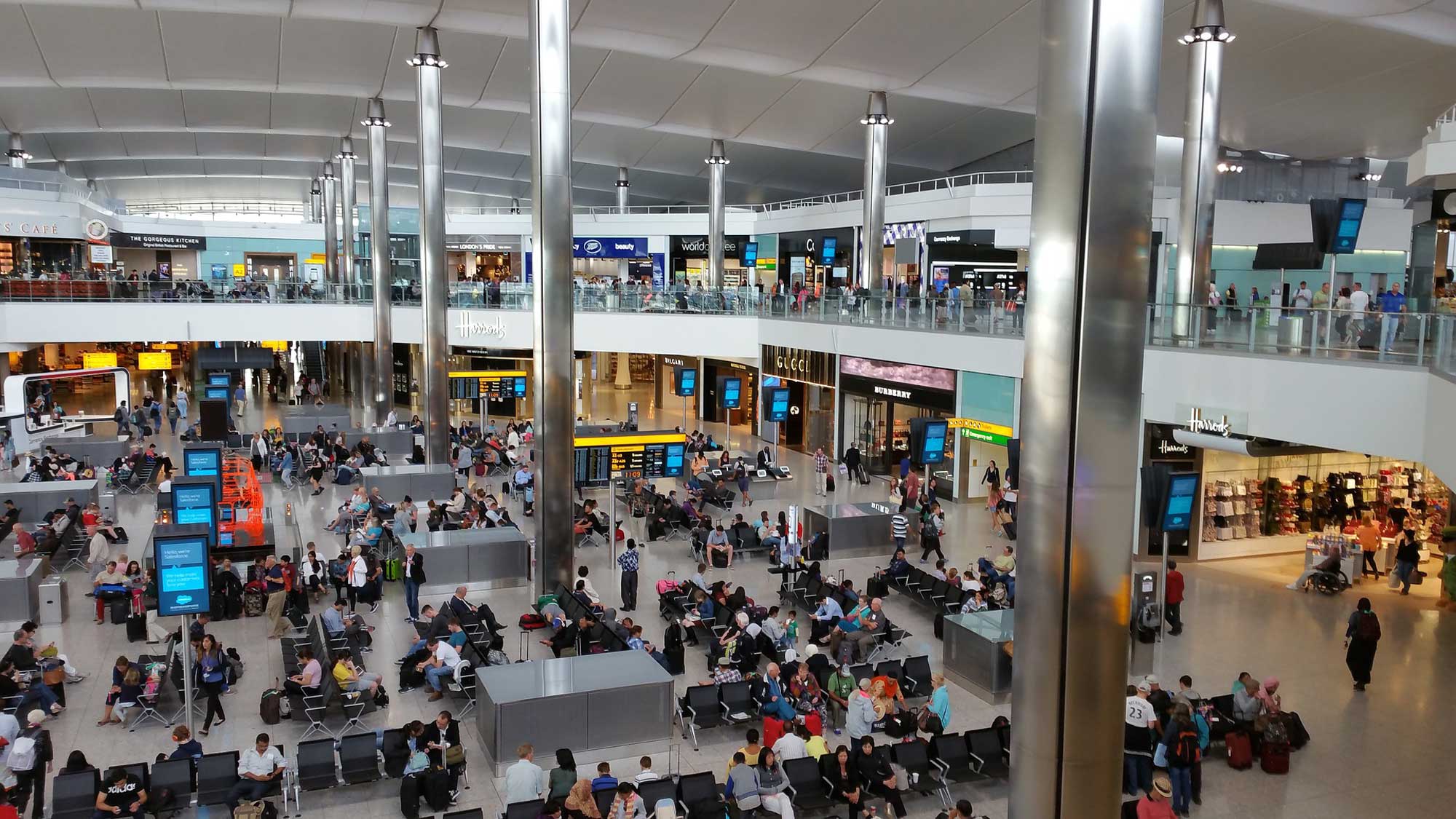 Terminal 4 arrivals with meet and greet just outside