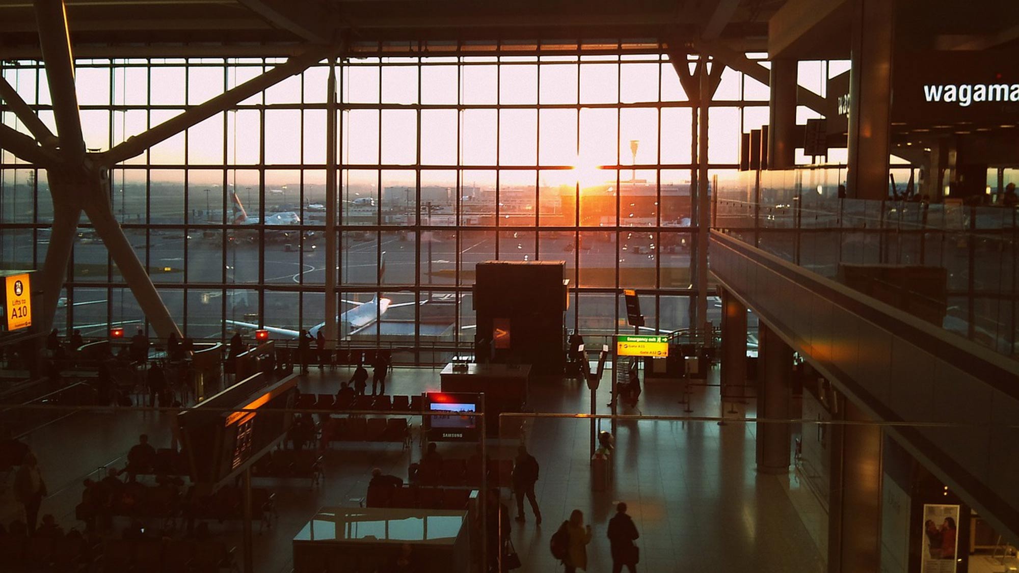 terminal building with directions to meet and greet