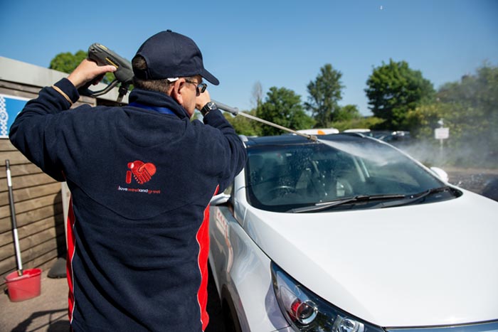 washing the cars